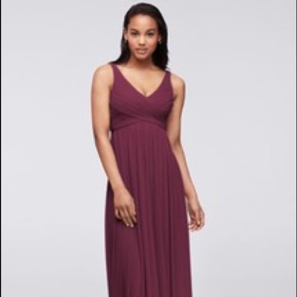 David’s Bridal Wine Long Cowl Back